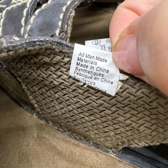 Wolfe Island Womens Brown Leather Fisherman Y2K Strap Chunky Sandals Size 6 - Picture 5 of 7